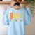 Happy Friyay Teacher Shirt Cute Teacher Fashion Bruh Fri-Yay Women's Sweatshirt Back Print Light Blue