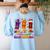 Happy Hallothanksmas Halloween Thanksgiving Pencils Teachers Women's Sweatshirt Back Print Light Blue Happy Hallothanksmas Halloween Thanksgiving Pencils Teachers Women's Sweatshirt Back Print Light Blue