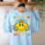 Happy To See Your Face Hippie Smile Back To School Teachers Women's Sweatshirt Back Print Light Blue