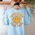 Happy To See Your Face Retro Happy Teacher Back To School Women's Sweatshirt Back Print Light Blue Happy To See Your Face Retro Happy Teacher Back To School Women's Sweatshirt Back Print Light Blue