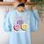 Happy To See Your Face Smile Face Teacher Back To School Women's Sweatshirt Back Print Light Blue Happy To See Your Face Smile Face Teacher Back To School Women's Sweatshirt Back Print Light Blue