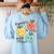 Happy To See Your Face Teacher Apple Women's Sweatshirt Back Print Light Blue Happy To See Your Face Teacher Apple Women's Sweatshirt Back Print Light Blue