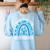 Happy Teacher I Wear Blue For My Students Autism Awareness Women's Sweatshirt Back Print Light Blue