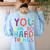 You Can Do Hard Things School Student Teachers Women's Sweatshirt Back Print Light Blue You Can Do Hard Things School Student Teachers Women's Sweatshirt Back Print Light Blue