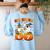 Haunted By 67 Boo Ghost Pumpkin Halloween Teacher Women's Sweatshirt Back Print Light Blue Haunted By 67 Boo Ghost Pumpkin Halloween Teacher Women's Sweatshirt Back Print Light Blue