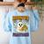 Haunted By Fractions Math Halloween Teacher Women's Sweatshirt Back Print Light Blue