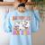 Haunted By My TBR Cute Ghosts Book Reading Teacher Halloween Women's Sweatshirt Back Print Light Blue
