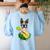 Hawaiian Boston Terrier Dog Pineapple Ukulele Summer For Men Women Girls Kids Women's Sweatshirt Back Print Light Blue