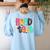 Head Start Team Homeschool Teacher Headstart Back To School Women's Sweatshirt Back Print Light Blue