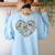 Heart Shape Art Teacher And Painting Sketching Artist Women's Sweatshirt Back Print Light Blue