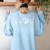 Heartbeat Dog Paw Women's Sweatshirt Back Print Light Blue