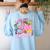 Hello 3rd Third Grade Back To School Pink Leopard Teacher Women's Sweatshirt Back Print Light Blue Hello 3rd Third Grade Back To School Pink Leopard Teacher Women's Sweatshirt Back Print Light Blue