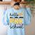 Hello Pre-K Preschool Back To School First Day Teacher Kids Women's Sweatshirt Back Print Light Blue