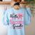 Hello Second Grade First Day Of School Coquette Teacher Girl Women's Sweatshirt Back Print Light Blue Hello Second Grade First Day Of School Coquette Teacher Girl Women's Sweatshirt Back Print Light Blue