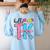 Hello TK Transitional Kindergarten Back To School Teacher Women's Sweatshirt Back Print Light Blue Hello TK Transitional Kindergarten Back To School Teacher Women's Sweatshirt Back Print Light Blue