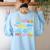 Hello Word In Different Languages Travel And Teacher Lover Women's Sweatshirt Back Print Light Blue Hello Word In Different Languages Travel And Teacher Lover Women's Sweatshirt Back Print Light Blue