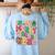 In My Holly Xmas Jolly Teacher Era Teacher Vibes Christmas Women's Sweatshirt Back Print Light Blue