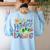 We Are Hungry For Learning Teacher Life Back To School Women's Sweatshirt Back Print Light Blue We Are Hungry For Learning Teacher Life Back To School Women's Sweatshirt Back Print Light Blue