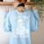 I'Ll Wait Until It's Quiet Tshirt Skeleton Teacher Halloween Women's Sweatshirt Back Print Light Blue