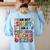 I'm Not Short I'm A Preschool Teacher Size Quote Women Women's Sweatshirt Back Print Light Blue
