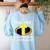 I'm a Teacher What's Your Superpower Teacher Women's Sweatshirt Back Print Light Blue