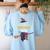 Im The Teacher Witch Halloween Matching Group Costume Women's Sweatshirt Back Print Light Blue