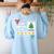 I'm Working For Christmas Break 5 Stars Christmas Teacher Women's Sweatshirt Back Print Light Blue