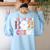 Infant Teacher Boo Crew Halloween Costume Women's Sweatshirt Back Print Light Blue