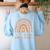 Infant Teacher Leopard Boho Rainbow Appreciation Women's Sweatshirt Back Print Light Blue Infant Teacher Leopard Boho Rainbow Appreciation Women's Sweatshirt Back Print Light Blue