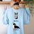Inhale Exhale Yoga Boston Terrier Tshirt Women's Sweatshirt Back Print Light Blue