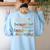 It's A Beautiful Day For Language Learning ESL Teacher ESOL Women's Sweatshirt Back Print Light Blue It's A Beautiful Day For Language Learning ESL Teacher ESOL Women's Sweatshirt Back Print Light Blue