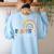 It's A Beautiful Day To Learn Cute Rainbow Boho Teacher Women's Sweatshirt Back Print Light Blue