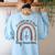 Its A Good Day To Teach Tiny Musicians Music Teacher Rainbow Women's Sweatshirt Back Print Light Blue