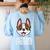 Just a Girl Who Loves Boston Terriers Women's Sweatshirt Back Print Light Blue