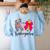 K Is For Kindergarten Teacher Coquette Bow Back To School Women's Sweatshirt Back Print Light Blue K Is For Kindergarten Teacher Coquette Bow Back To School Women's Sweatshirt Back Print Light Blue