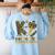 K Is For Kindergarten Teacher Coquette Bow Camo Women's Sweatshirt Back Print Light Blue K Is For Kindergarten Teacher Coquette Bow Camo Women's Sweatshirt Back Print Light Blue