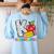 K Is For Kindergarten Teacher Pencil Apple Back To School Women's Sweatshirt Back Print Light Blue K Is For Kindergarten Teacher Pencil Apple Back To School Women's Sweatshirt Back Print Light Blue