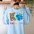 K Is For Kindergarten Teacher Tie Dye Back To School Kinder For Men Women Girls Kids Women's Sweatshirt Back Print Light Blue
