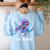 Be Kind Rainbow Fish Teacher Life Teaching Back To School Women's Sweatshirt Back Print Light Blue Be Kind Rainbow Fish Teacher Life Teaching Back To School Women's Sweatshirt Back Print Light Blue