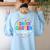 Kindergarten Crew Back To School Kindergarten Teacher Kids Women's Sweatshirt Back Print Light Blue