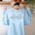 Kindergarten Crew Kinder Crew Teacher Squad Team Preschool Women's Sweatshirt Back Print Light Blue