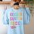 KINDERGARTEN ROCKS Teacher Crew Rock Star Kinder Team Women's Sweatshirt Back Print Light Blue KINDERGARTEN ROCKS Teacher Crew Rock Star Kinder Team Women's Sweatshirt Back Print Light Blue