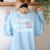 Kindergarten Teacher Dinosaur Back To School Women's Sweatshirt Back Print Light Blue Kindergarten Teacher Dinosaur Back To School Women's Sweatshirt Back Print Light Blue