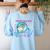 Kindergarten Teacher Dolphin Ocean Life Teaching Team Spirit Women's Sweatshirt Back Print Light Blue Kindergarten Teacher Dolphin Ocean Life Teaching Team Spirit Women's Sweatshirt Back Print Light Blue