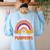 Kindergarten Teacher Pumpkin Patch Cute Women's Sweatshirt Back Print Light Blue Kindergarten Teacher Pumpkin Patch Cute Women's Sweatshirt Back Print Light Blue