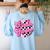 Kindergarten Teacher Women Checkered First Day Of School Women's Sweatshirt Back Print Light Blue