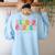 Kindergarten Team Teacher Back To School Kindergarten Squad Women's Sweatshirt Back Print Light Blue Kindergarten Team Teacher Back To School Kindergarten Squad Women's Sweatshirt Back Print Light Blue