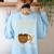 Latina Teacher Bilingual Educator Spanish Heritage Empower Women's Sweatshirt Back Print Light Blue