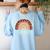 Leopard Rainbow Thankful Thanksgiving Teacher Women Kids Women's Sweatshirt Back Print Light Blue Leopard Rainbow Thankful Thanksgiving Teacher Women Kids Women's Sweatshirt Back Print Light Blue