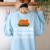 Let's Eat Kids Grammar For Thanksgiving Teacher Women's Sweatshirt Back Print Light Blue